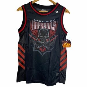 Star Wars Dark Side Imperials Darth Vader Jersey Small S Black Red Mesh Empire
